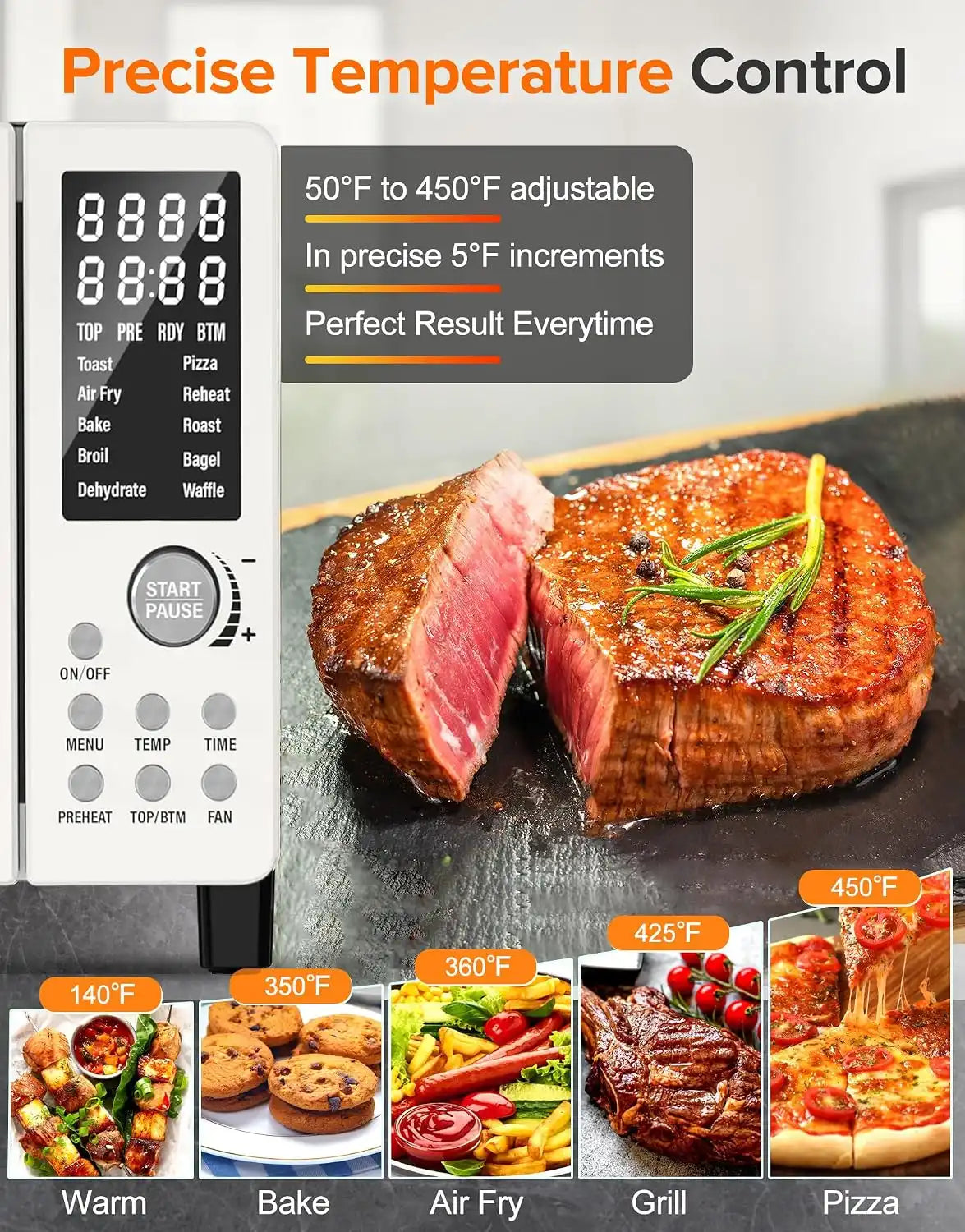 Nuwave Bravo Pro Smart Air Fryer Toaster Oven Countertop Combo