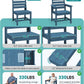 SERWALL Armless Outdoor Dining Set, Patio Dining Set for 6, Blue