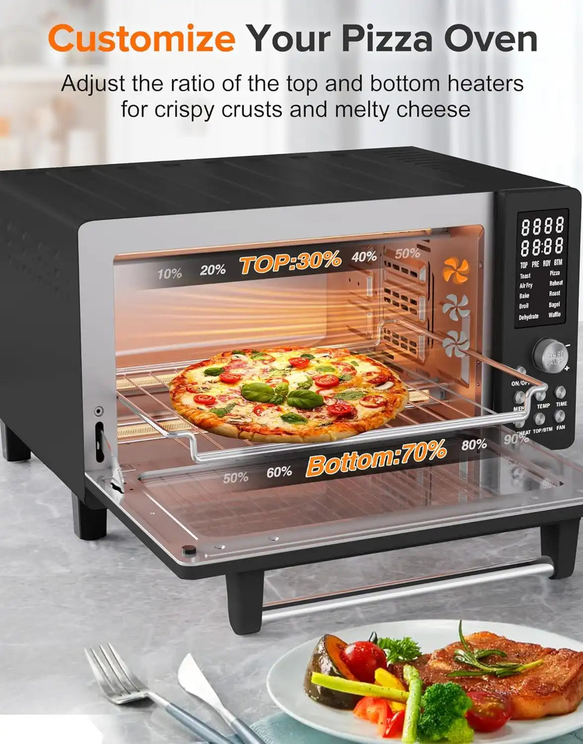 Nuwave Bravo Pro Smart Air Fryer Toaster Oven Countertop Combo