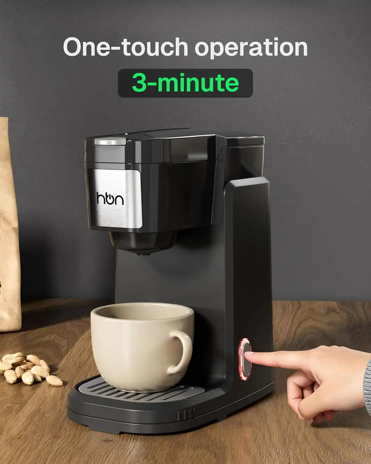 HBN Single Serve Coffee Maker with Stainless Steel Camping Mug