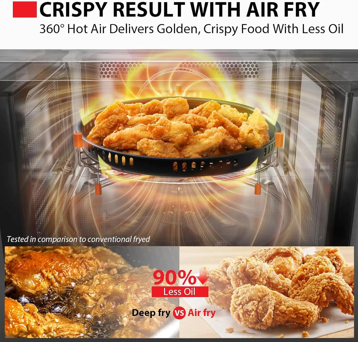 TOSHIBA Air Fryer Combo Microwave, 1.0 Cu.Ft, Black Stainless Steel