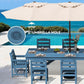 SERWALL 9Pcs HDPE Outdoor Dining Set w/6 Armless, 2 Armchairs for 8,Blue