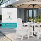 SERWALL 5-Piece Patio Dining Set, 45" Table & 4 Adirondack Chairs, White