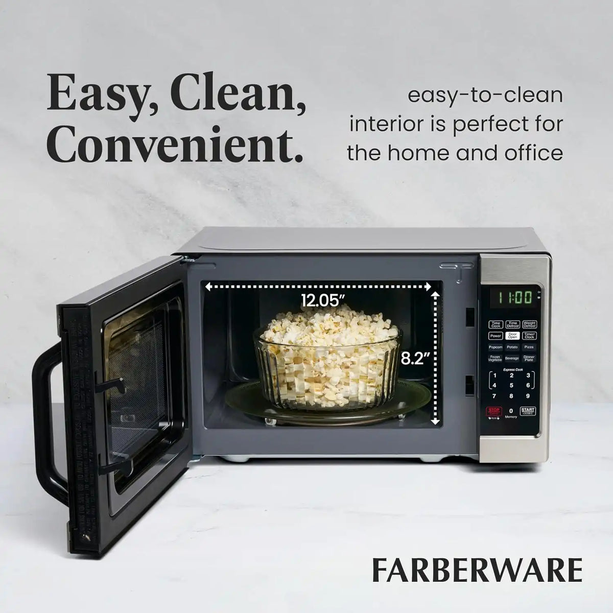 Farberware Countertop Microwave Oven 0.7 cu.ft. 700 Watts, Stainless Steel