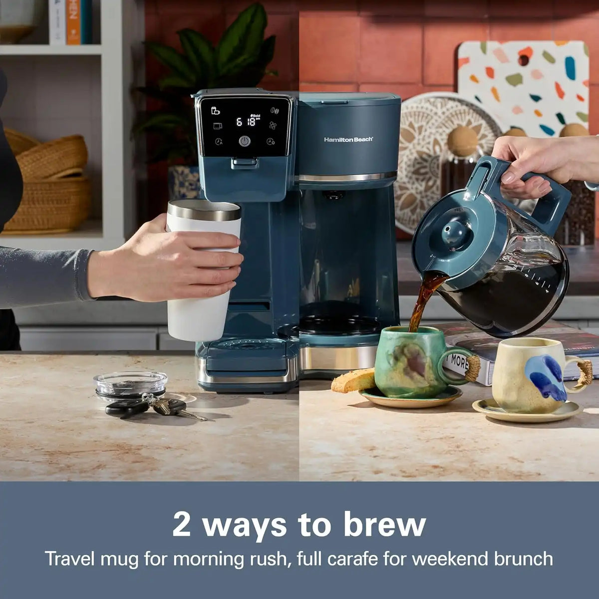 Hamilton Beach 2-Way Drip Coffee Maker & Single Serve Coffee Machine
