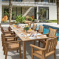 YEFU Outdoor Dining Set for 10, All-Weather HIPS, Aluminum Frame, Teak