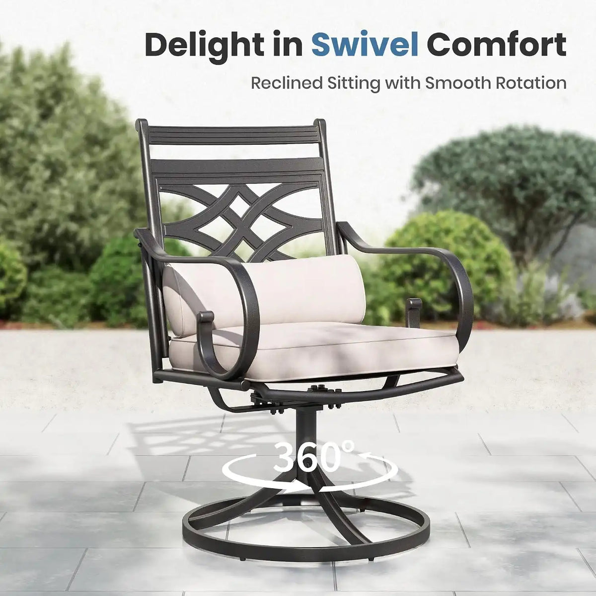 PHI VILLA 9 Piece, Outdoor Dining Set, 57.5" Square Table, Black