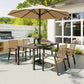 Aoxun 5-Piece Wicker Patio Table and Chairs Set for 4 with Umbrella Hole