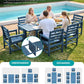 SERWALL HDPE and Aluminum Outdoor Dining Set for 8, Blue