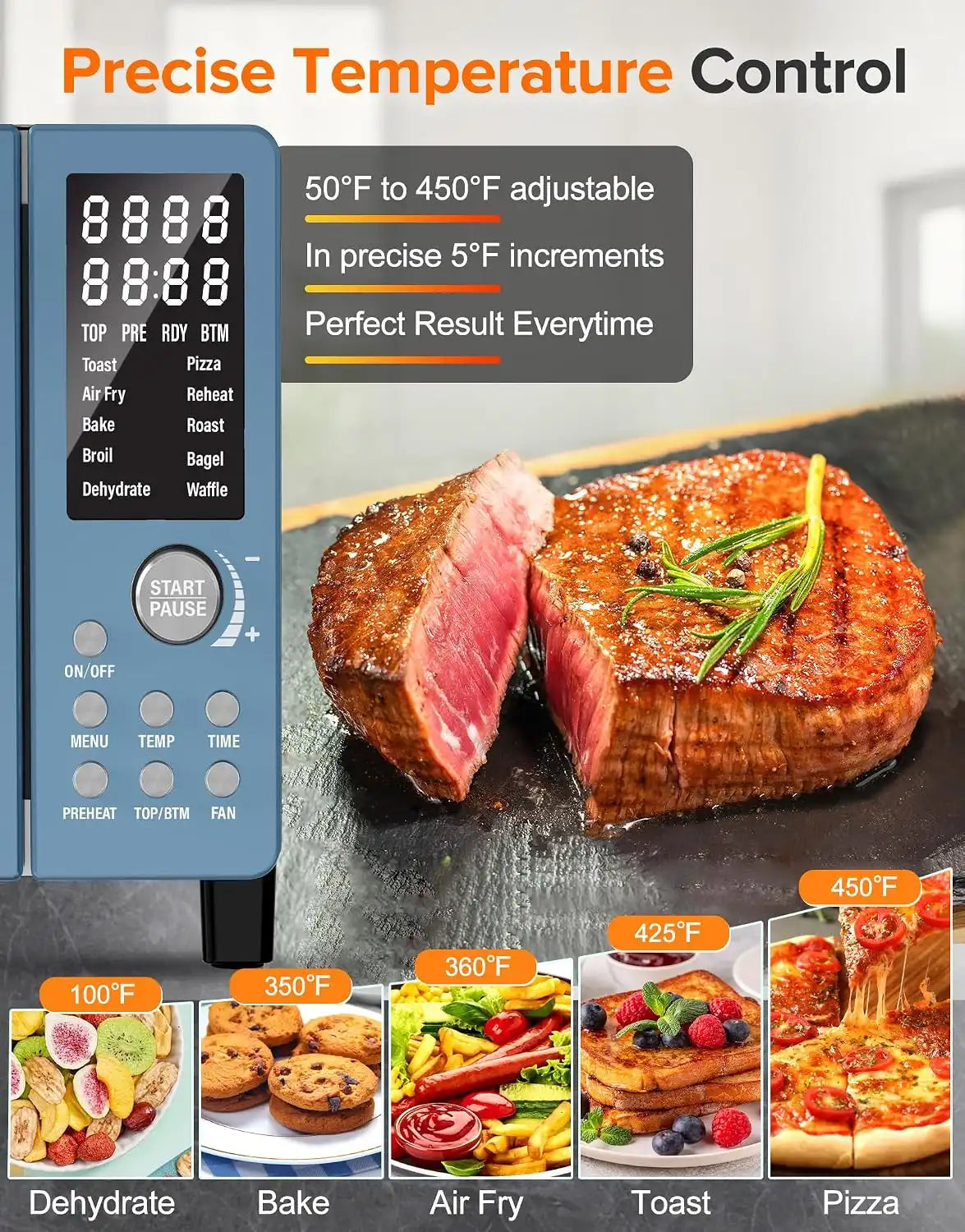 Nuwave Bravo Pro Smart Air Fryer Toaster Oven Countertop Combo