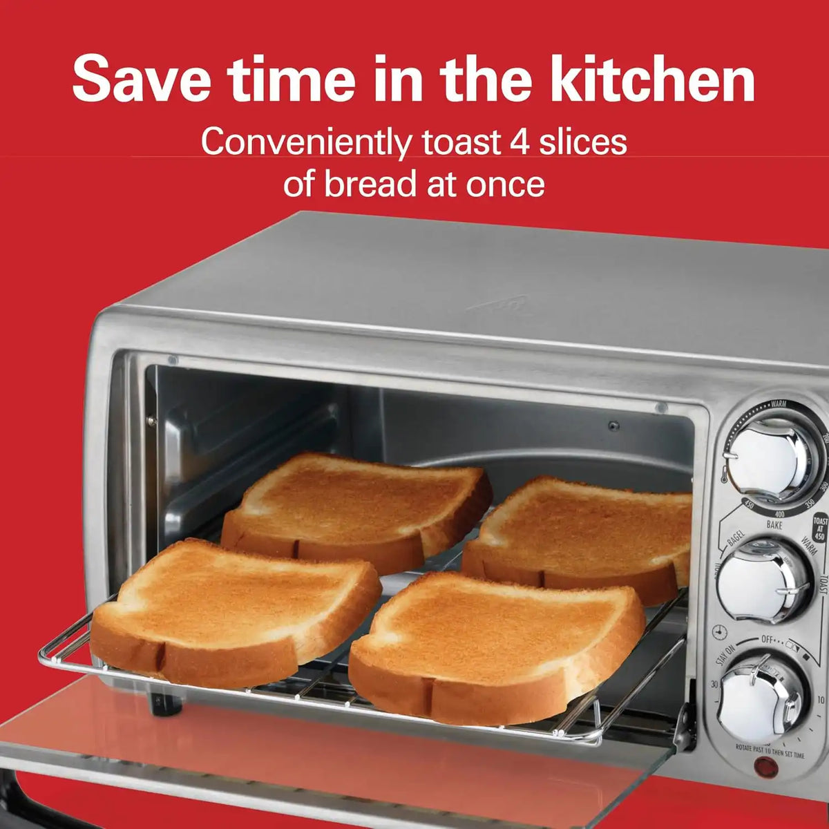 Hamilton Beach 4 Slice Countertop Toaster Oven with 5 Cooking Modes