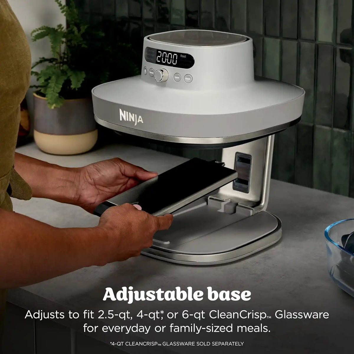 Ninja Crispi Pro Glass Air Fryer, 6-in-1, Amazon Exclusive Bone & Champagne