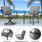 8 PCS Outdoor Patio Dining Set with 13.6ft Double-Sided Patio Umbrella,Patio Table and Chairs Metal Outdoor Patio Furniture Set,Dining Table Set with 6 Chairs,Grey