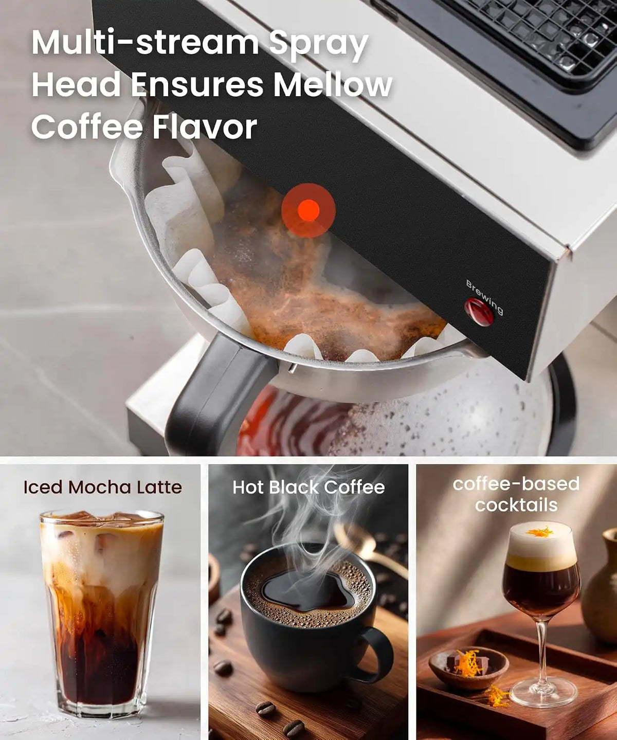 SYBO 12-Cup Commercial Pour Over Coffee Maker with 2 Warmers