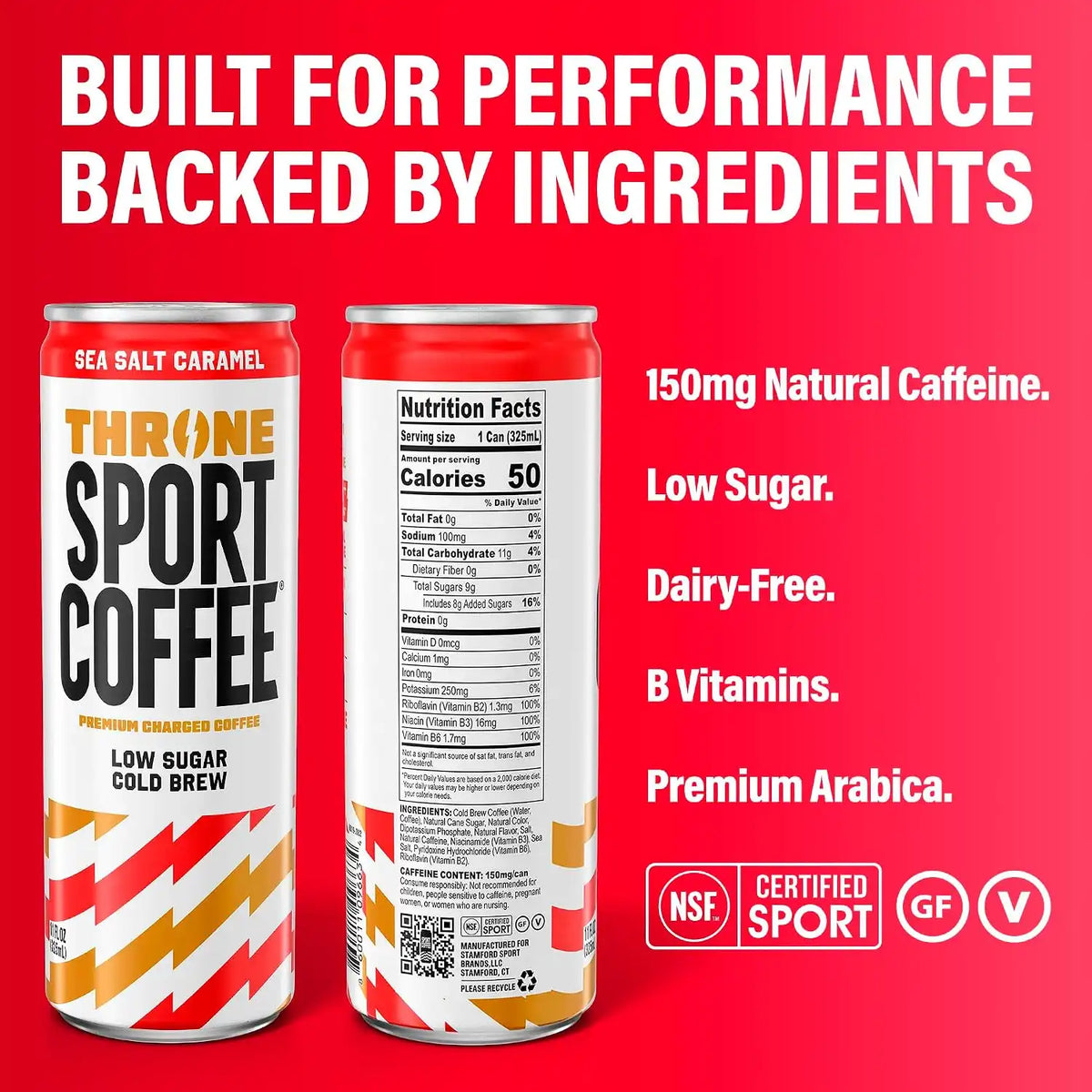 Throne Sport Coffee Cold Brew, Low Sugar, Dairy Free, 4 Flavors, 6Pk
