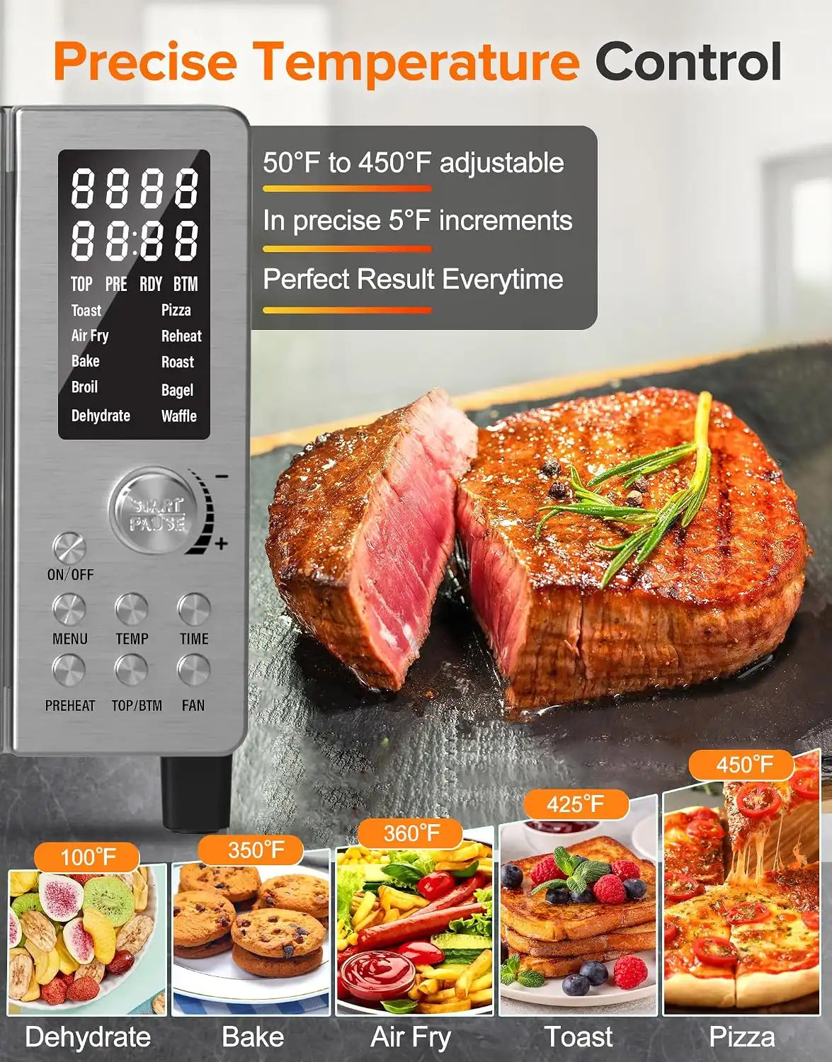 Nuwave Bravo Pro Smart Air Fryer Toaster Oven Countertop Combo