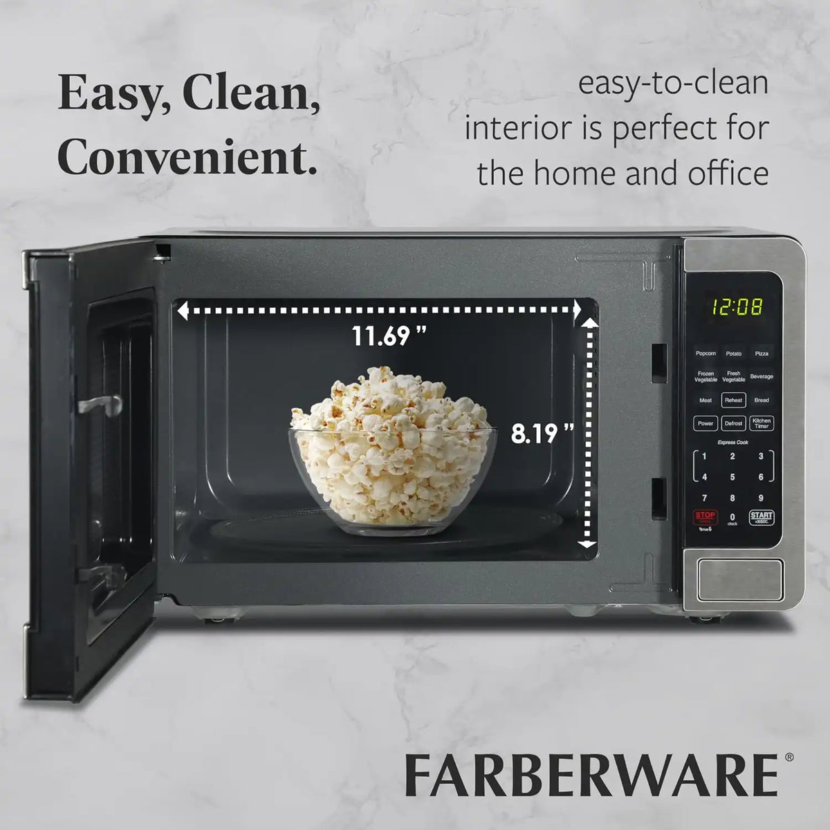 Farberware Countertop Microwave Oven 0.7 cu. ft. 700 Watts, Stainless Steel