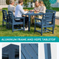 SERWALL HDPE and Aluminum Outdoor Dining Set for 8, Blue