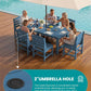 SERWALL Armless Outdoor Dining Set, Patio Dining Set for 6, Blue