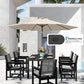 SERWALL HDPE Outdoor Dining Set for 8 with Textilene Chairs, Black
