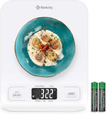 Etekcity Food Kitchen Scale, Digital Grams and Ounces for Weight Loss, Baking, Cooking, Keto and Meal Prep, LCD Display, Medium, White