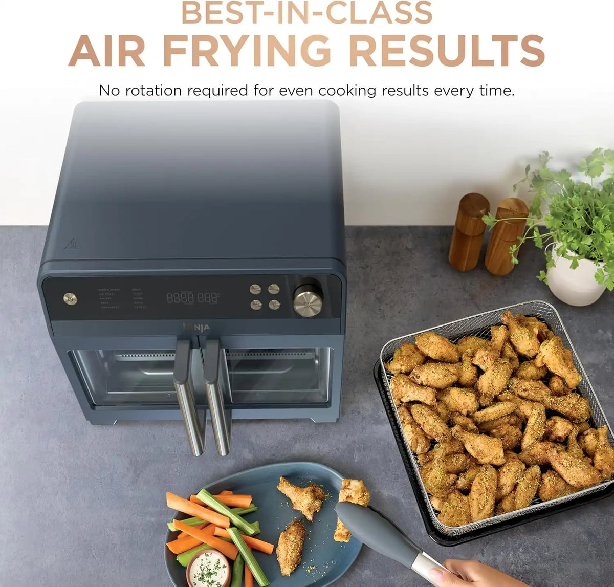 Ninja French Door Premier Air Fry Oven, 10-in-1, Cyberspace, FO101BL