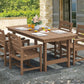 SERWALL 7 Pcs Outdoor Dining Set, 67" HDPE Dining Set for 6, Brown