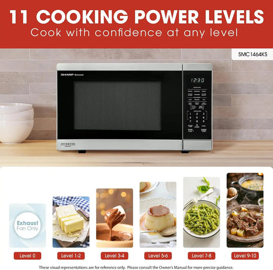 Sharp SMC1464KS 1.4 cu. ft. 1100W Stainless Steel Countertop Microwave Oven