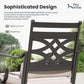 PHI VILLA Patio Dining Set, Square Metal Table