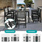 SERWALL HDPE Outdoor Dining Set for 8 with Textilene Chairs, Black
