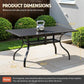 SUNCROWN 8-Piece Outdoor Dining Set, All Weather Patio Furniture Sets with 6 Black Swivel Textilene Mesh Chairs & Rectangular Metal Table & 1 Dark Blue 9Ft Umbrella for Garden Backyard Poolside