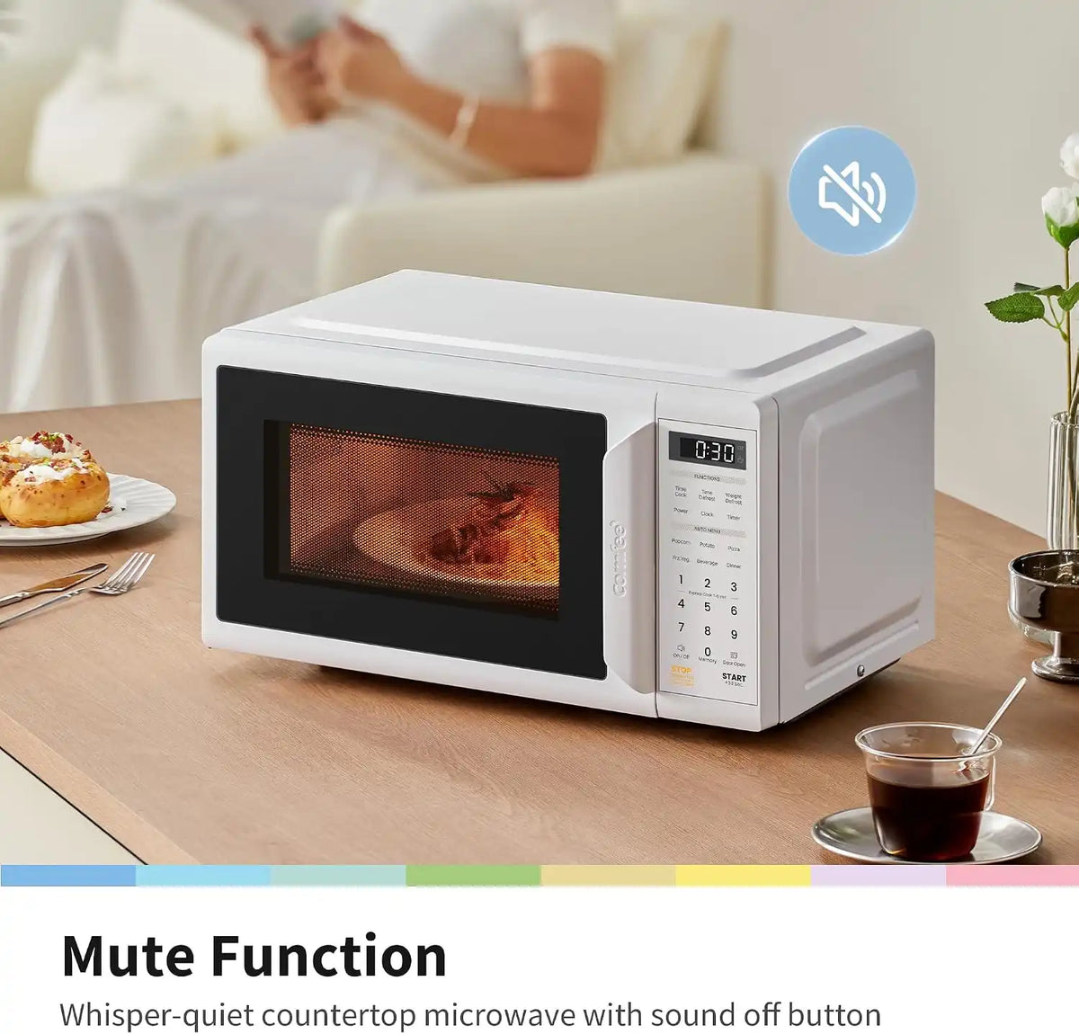 COMFEE' Countertop Microwave Oven 0.7 Cu.Ft, 700W, White
