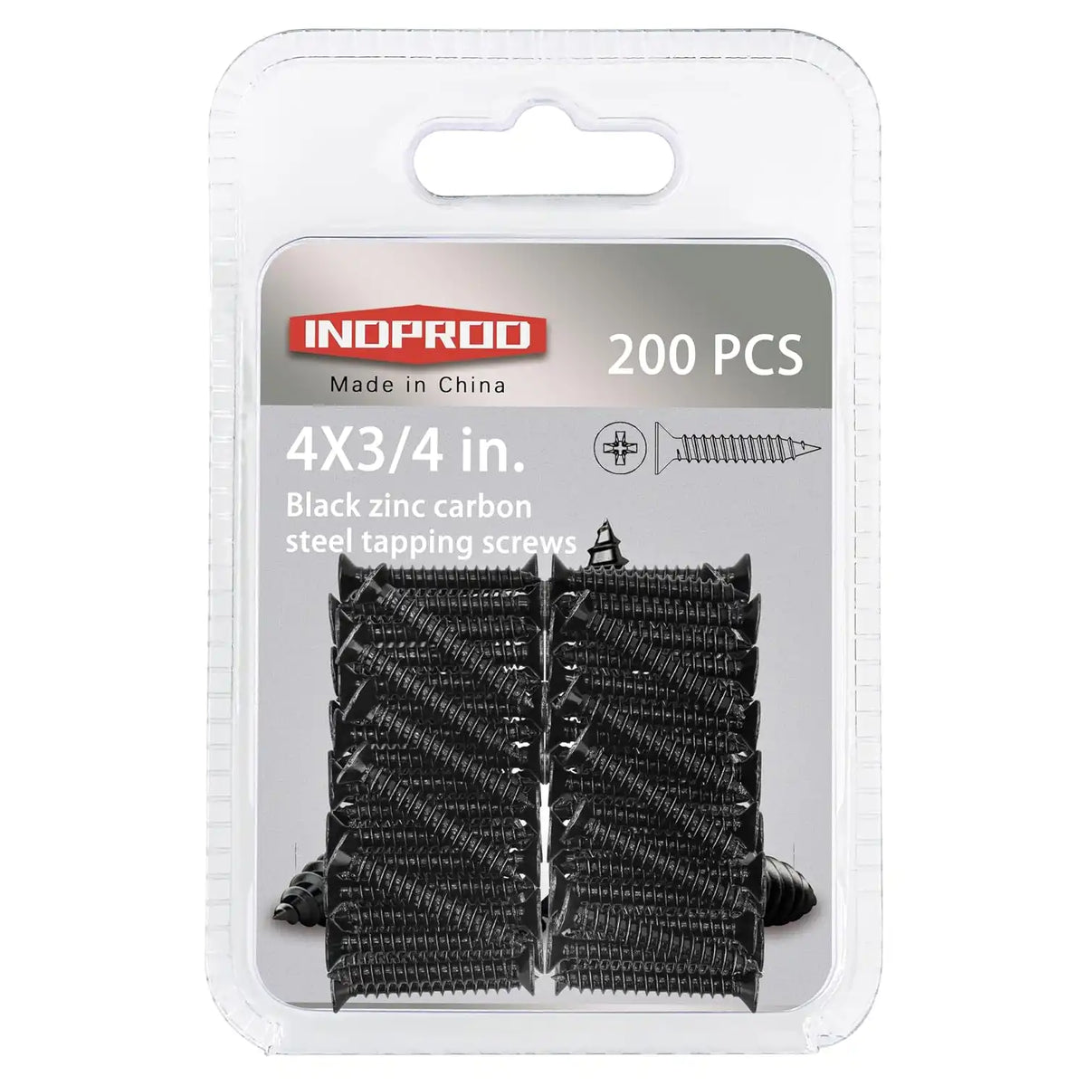 #4 X 3/4" Black Screw,Flat Head Phillips Wood Screw, Electroplating Black Carbon Steel, #4 X 3/4-Inch, 200Pcs