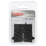 #4 X 3/4" Black Screw,Flat Head Phillips Wood Screw, Electroplating Black Carbon Steel, #4 X 3/4-Inch, 200Pcs