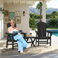SERWALL Outdoor Adirondack Dining Chair Set of 2, All Weather HDPE, Black
