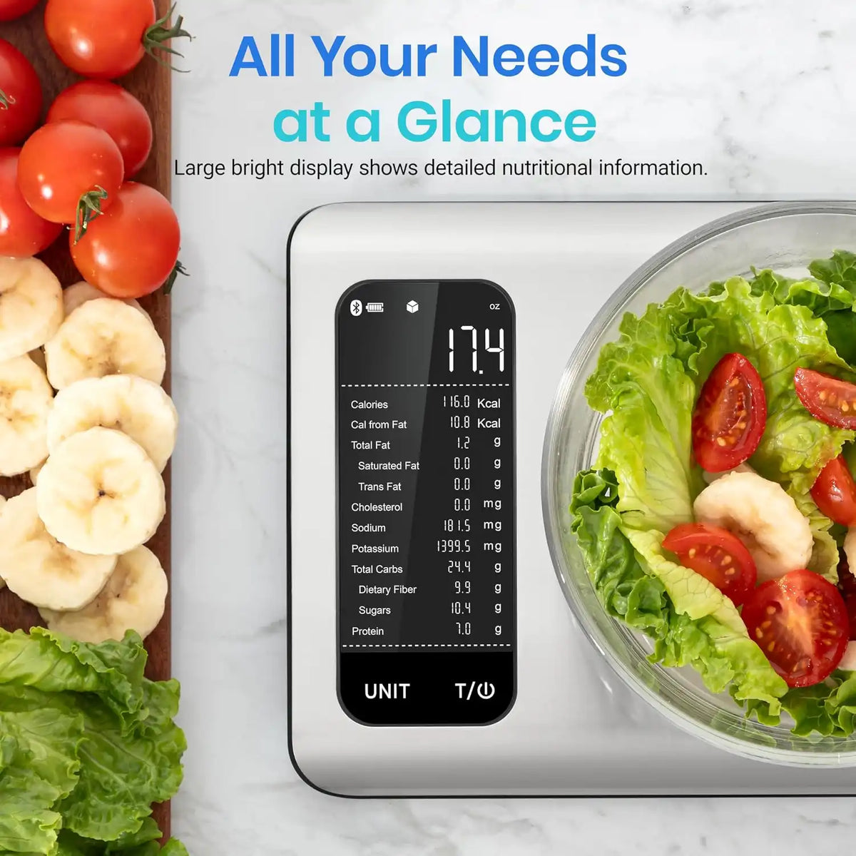Etekcity Food Kitchen Scale with Nutritional Calculator, Smart App, 11lb