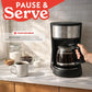 Gourmia Drip Coffee Maker - 5-Cup Capacity, Glass Carafe, Black