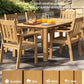 YEFU Patio Dining Chairs Set of 6, Weather Resistant HIPS, Teak