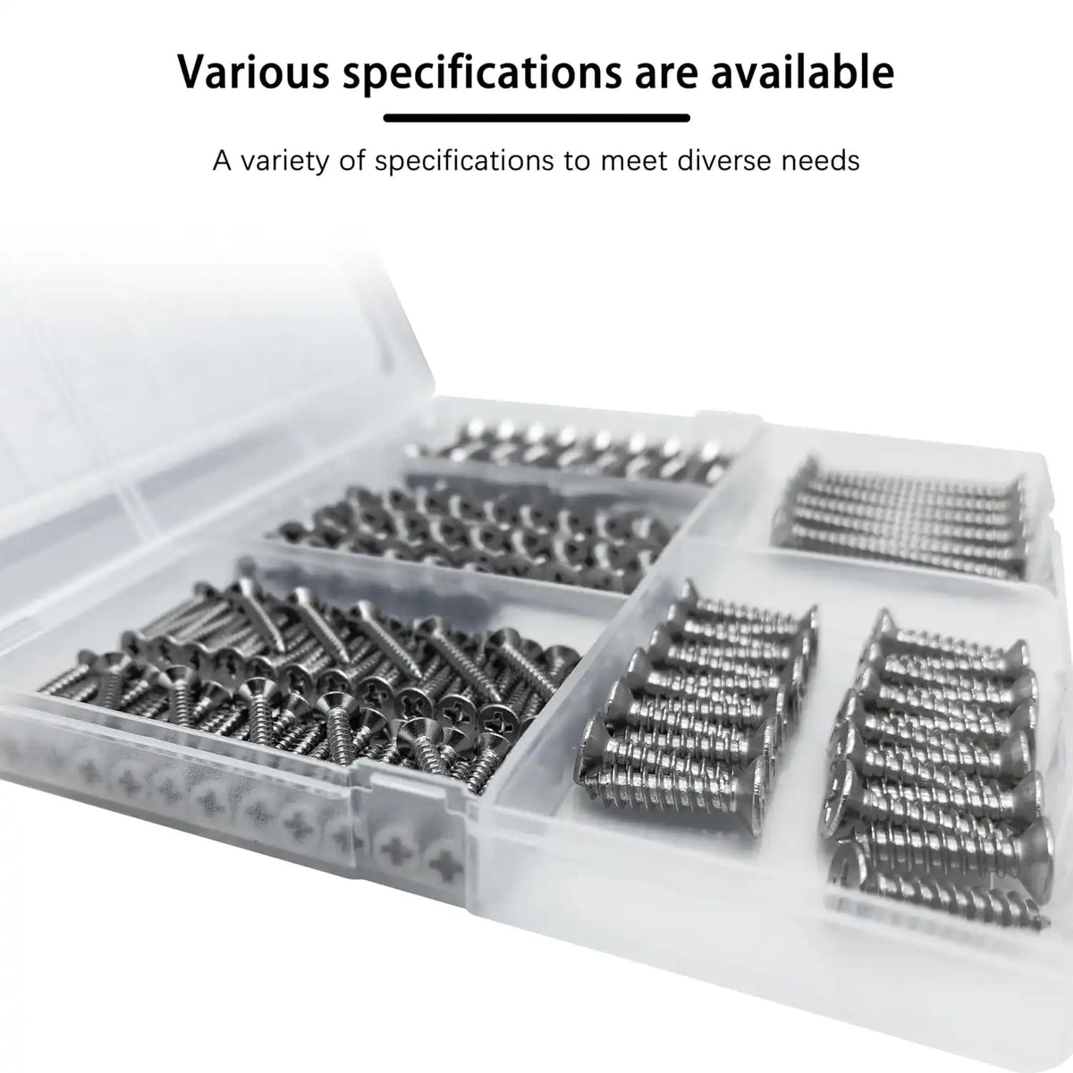 INDPRDO 175Pcs Stainless Steel Wood Screws Assortment Kit, #4#8#10 Phillips Flat Head Sheet Metal Screws Set, Self Tapping Screws for Metal, Small Screws,5 Sizes(3/4", 1/2", 1", 3/4", 1-1/2")