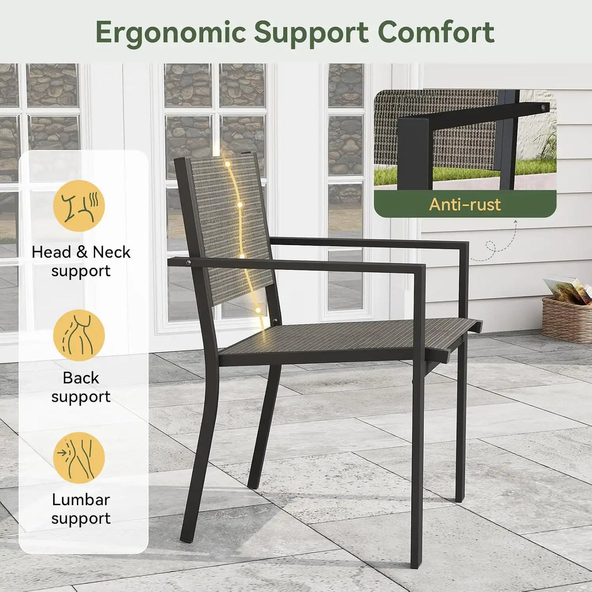 7-Piece Patio Table and Chairs Set for 6, All Weather Patio Dining Sets