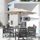 SERWALL HDPE and Aluminum Outdoor Dining Set for 8, Grey