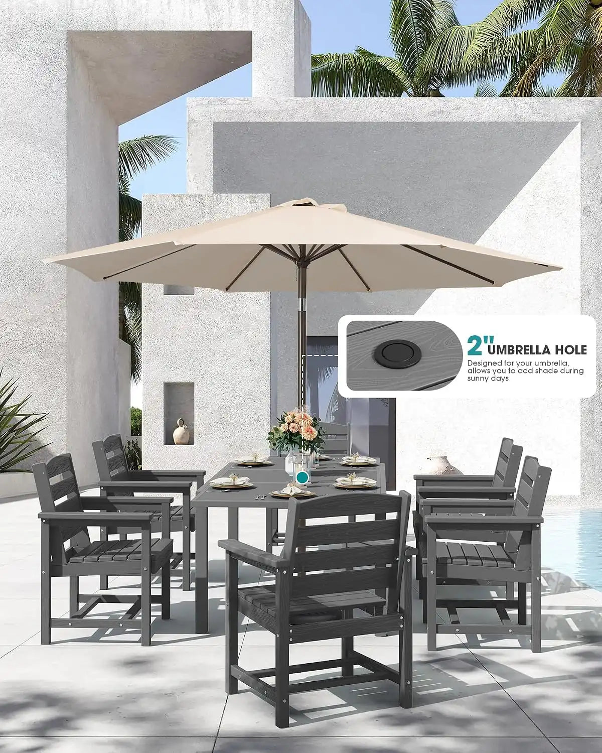 SERWALL Outdoor Expandable Dining Table 60" - 83", Grey
