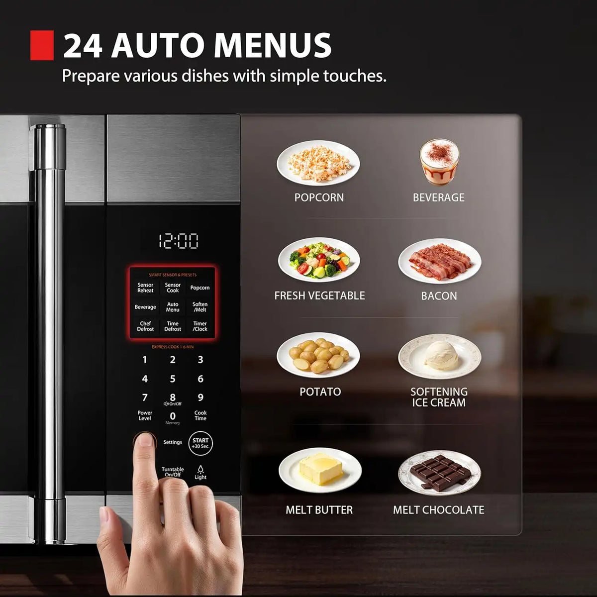 TOSHIBA Over-the-Range Microwave Oven, 1.9 Cu.Ft, 1000W, Stainless Steel