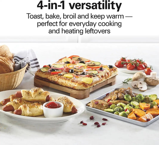 Hamilton Beach Countertop Toaster Oven & Pizza Maker Large 4-Slice Capacity, Stainless Steel (31401)