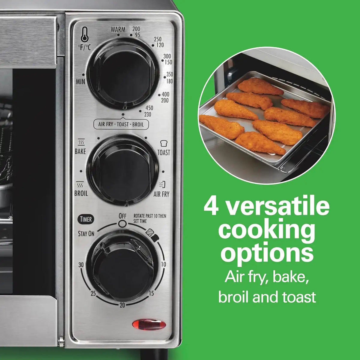 Hamilton Beach 4 Slice Countertop Air Fryer Toaster Oven Combo