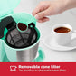 Holstein Housewares 5 Cup Drip Coffee Maker – Compact and User-Friendly with Auto Pause & Serve, Reusable Filter, Measuring Spoon & Glass Carafe, Office & Dorm Use, Mint