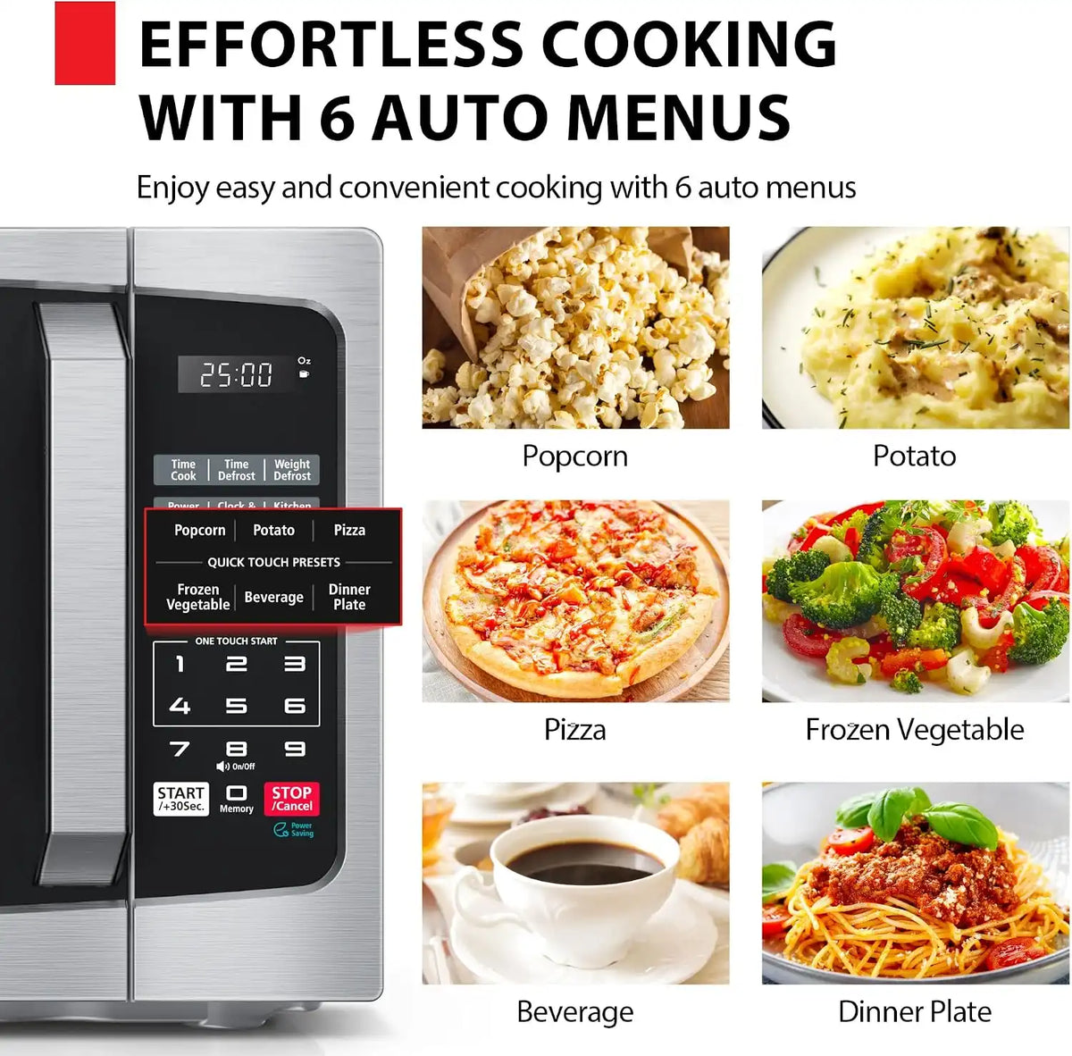 TOSHIBA Microwave Oven, 0.9 Cu.Ft, 900W, Stainless Steel