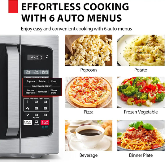 TOSHIBA Microwave Oven, 0.9 Cu.Ft, 900W, Stainless Steel