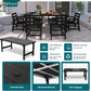 THOEOE Outdoor Dining Chair Set of 2, HDPE Patio Armchairs Black