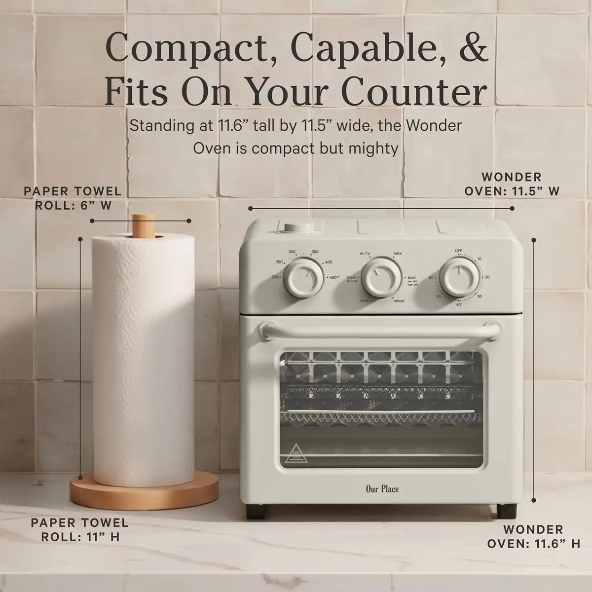 Our Place Wonder Oven, 6-in-1 Air Fryer & Toaster Oven, 2-Rack, 13 Qt